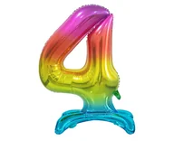 Balony i akcesoria - Godan Balon foliowy cyfra 4 tęczowa - 74 cm BC-AST4 - miniaturka - grafika 1