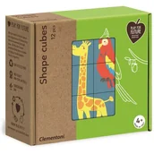 Klocki - Clementoni Kostki kształty Zwierzęta 50161 - miniaturka - grafika 1