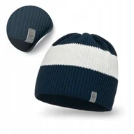 Czapki męskie - Czapka Zimowa Męskie Granatowa PaMaMi Uniwersalna Beanie Jesienna Klasyczna - miniaturka - grafika 1