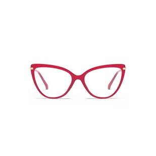 Czerwone okulary kocie do komputera damskie z filtrem BLUE Light zerówki 2563-2 - Okulary korekcyjne, oprawki, szkła - miniaturka - grafika 1