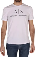 Koszulki męskie - ARMANI EXCHANGE T-shirt męski bawełna biały GR37460 - Rozmiar: S - miniaturka - grafika 1