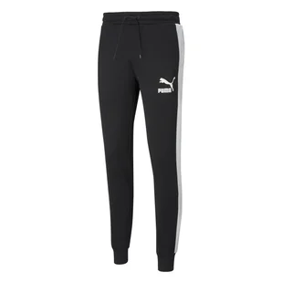 Męskie Spodnie PUMA ICONIC T7 TRACK PANTS PT PUMA BLACK 53009801 – Czarny - Spodnie męskie - miniaturka - grafika 1