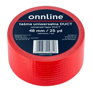 Taśma ONNLINE do otulin DUCT 48mm/25YD czerwona - Taśmy izolacyjne i naprawcze - miniaturka - grafika 1