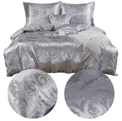 Pościel - Pościel 220 x 200 5cz Atłasowa Haftowana AT007 - miniaturka - grafika 1