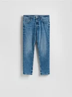 Spodnie męskie - Reserved - Jeansy slim z efektem sprania - niebieski - miniaturka - grafika 1