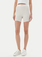 Piżamy damskie - Calvin Klein Underwear Szorty piżamowe 000QS7216E Beżowy Slim Fit - miniaturka - grafika 1
