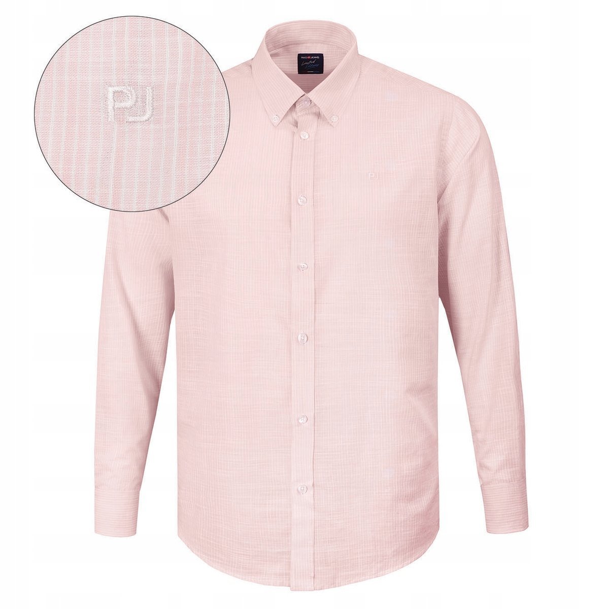 KOSZULA Męska w PASKI z Długim Rękawem LNIANA Regular Fit Pako Jeans