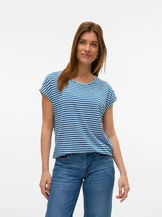 Vero Moda Koszulka w kolorze niebiesko-białym - Koszulki i topy damskie - miniaturka - grafika 1