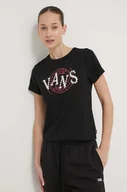 Koszulki sportowe damskie - Vans t-shirt bawełniany damski kolor czarny - miniaturka - grafika 1