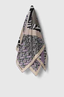 Missoni apaszka jedwabna kolor fioletowy wzorzysta - Apaszki i szaliki damskie - miniaturka - grafika 1