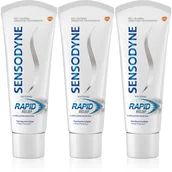 Pasty do zębów - Sensodyne Rapid Whitening wybielająca pasta do zębów dla wrażliwych zębów 3x75 ml - miniaturka - grafika 1