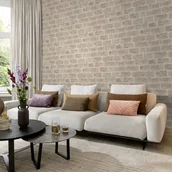 Tapety - Tapeta Cegła 3D beżowa winylowa na flizelinie - miniaturka - grafika 1