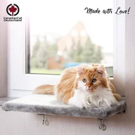 Legowiska dla kotów - Legowisko Na Parapet Dla Kota | Canadian Cat | Rozm. M | Jasnoszare - miniaturka - grafika 1