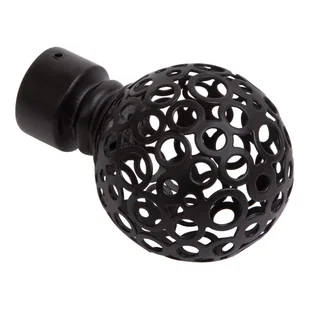Końcówka do karnisza Kula Ażur czarny mat 19 mm Inspire - Karnisze - miniaturka - grafika 1