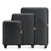 Walizki - Zestaw walizek z polikarbonu w paseczki - miniaturka - grafika 1