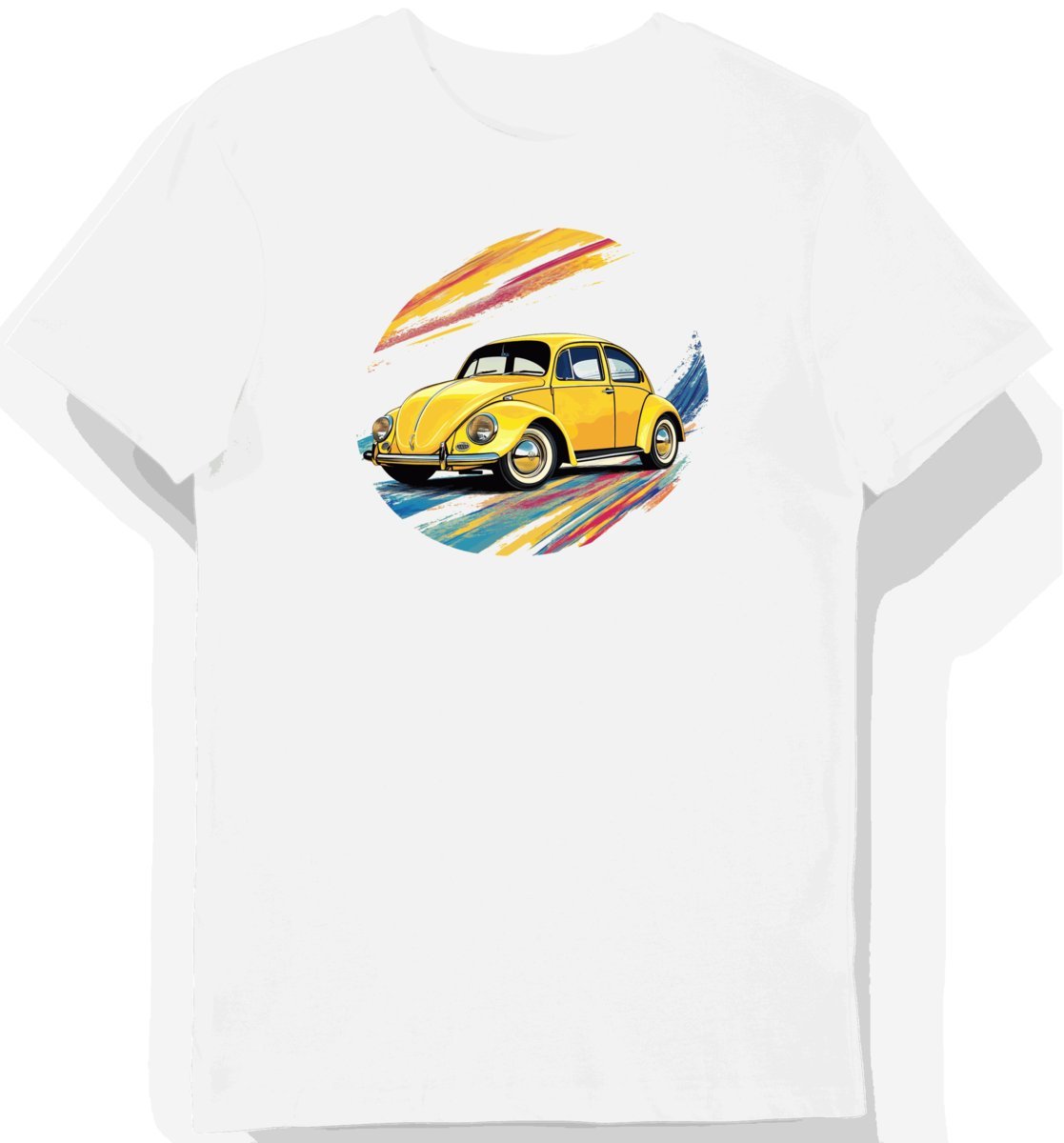 Koszulka męska biała z Klasycznym Garbusem w Słońcu XL