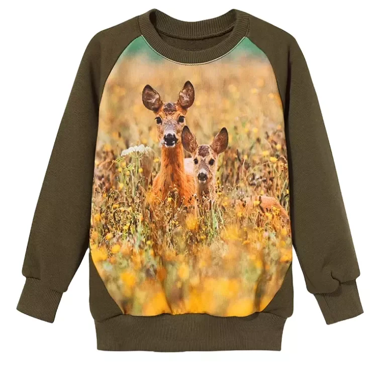 BLUZA DZIECIĘCA WADERA ZIELONA Z SARENKAMI -158/164