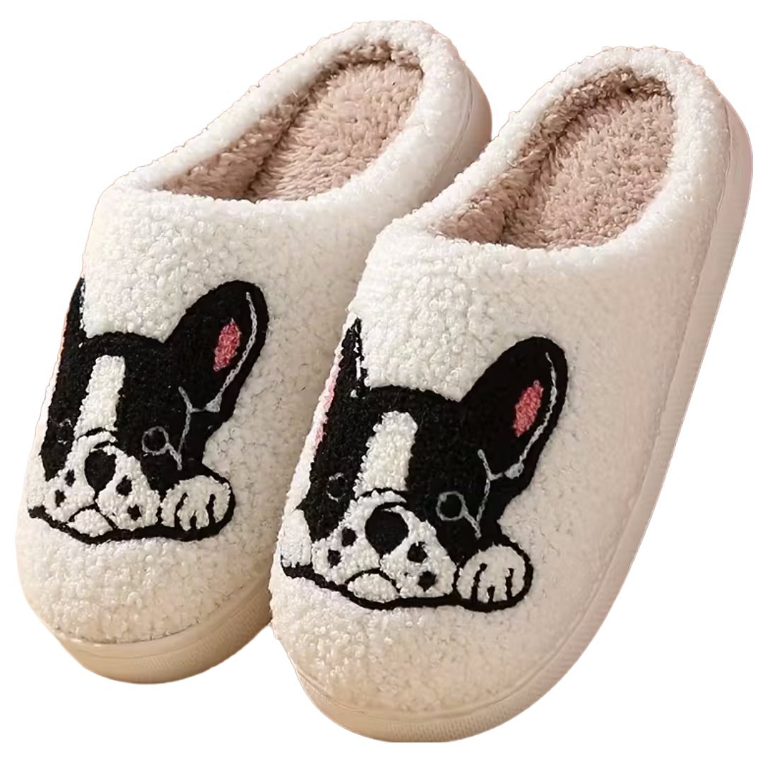 Ciepłe Pluszowe Kapcie Baranek Buldog Francuski 36-37