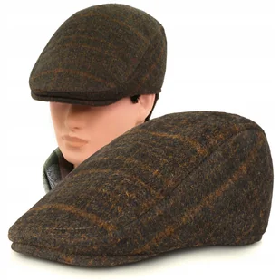 Kaszkiet Męski Zimowy Ocieplany Elegancka Czapka w Kratkę z Wełną - Czapki męskie Kaszkiet Męski Zimowy Ocieplany Elegancka Czapka w Kratkę z Wełną - Czapki męskie - miniaturka - grafika 1