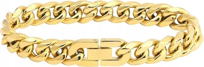 ZŁOTA MĘSKA KUBAŃSKA BRANSOLETKA RETRO STAL NIERDZEWNA PREZENT DLA NIEGO