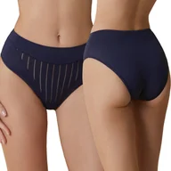 Majtki damskie - Majtki Damskie Figi Maxi Wyszczuplające Wygodne z Wysokim Stanem Granat 4XL - miniaturka - grafika 1