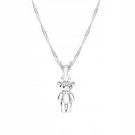 Łańcuszki - Łańcuszek srebrny naszyjnik 925 Miś Misiek Teddy - miniaturka - grafika 1