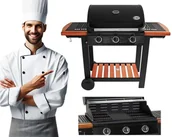 Grille gazowe - GRILL GAZOWY DEKRAFT 3 PALNIKI RUSZT ŻELIWNY - PŁYTA ŻELIWNA - DREWNO - miniaturka - grafika 1