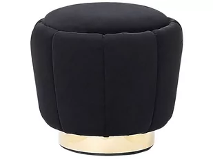Beliani Puf welurowy 43 cm czarny IRVING - Taborety i hokery - miniaturka - grafika 1