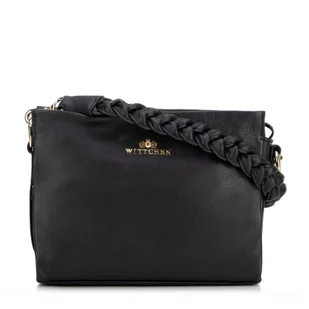 Damska crossbody z plecioną rączką czarna - Torebki damskie - miniaturka - grafika 1