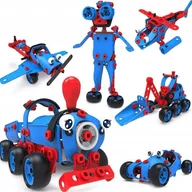 Klocki - Kreatywne Klocki Konstrukcyjne Dla Dzieci Do Skręcania 6w1 Pojazdy Kuferek - miniaturka - grafika 1