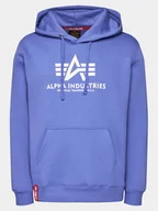 Bluzy męskie - Alpha Industries Bluza Basic 178312 Fioletowy Regular Fit - miniaturka - grafika 1