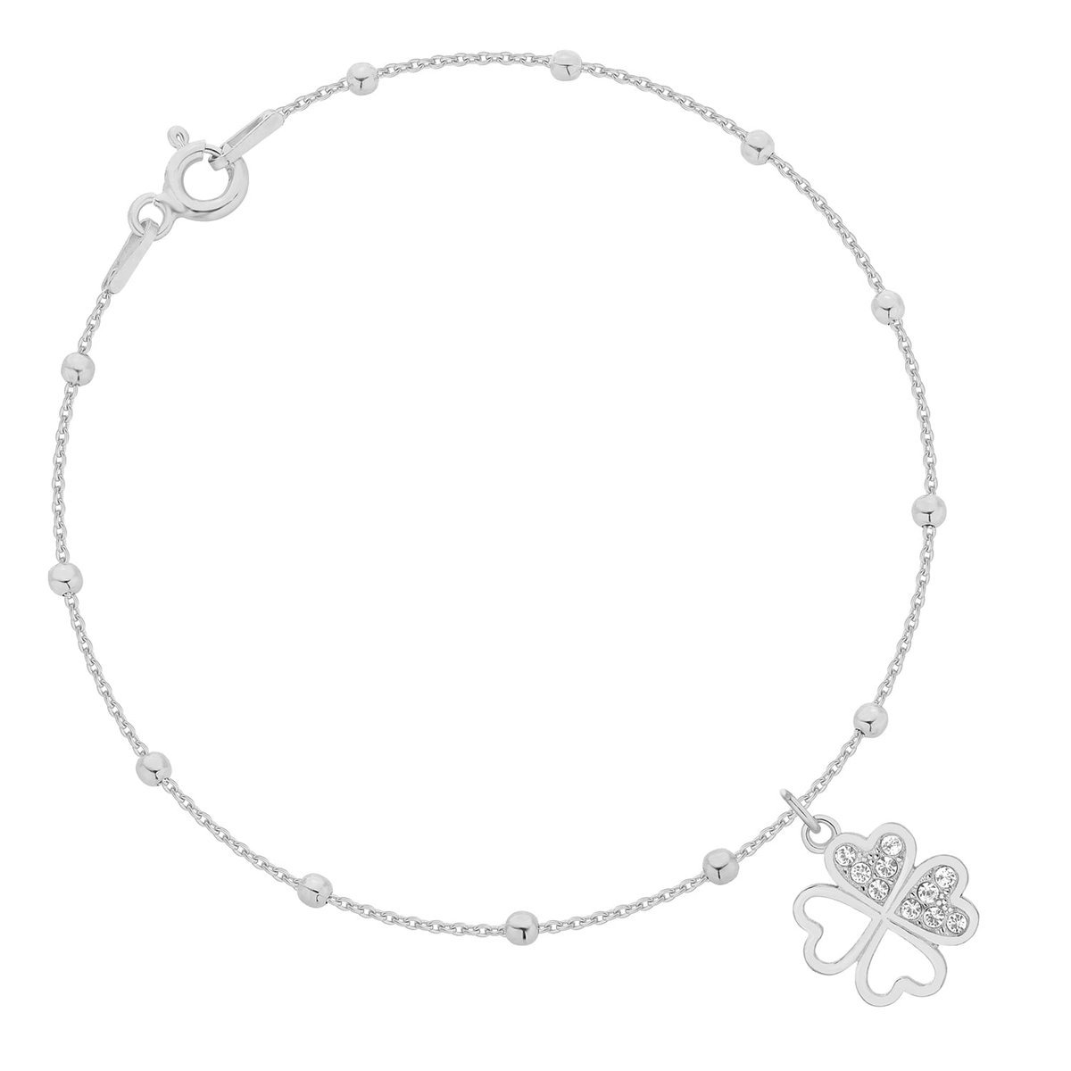 Srebrna bransoletka koniczynka