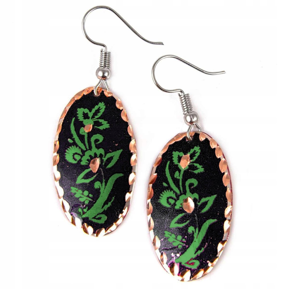 Kolczyki Z Miedzi Miedziane Kwiaty Hand Made Biżuteria Dla Kobiety Piękne