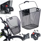 Koszyki rowerowe - Kosz Rowerowy Pojemny Metalowy Koszyk Przedni Z Systemem Szybkiego Odpinania Click - miniaturka - grafika 1