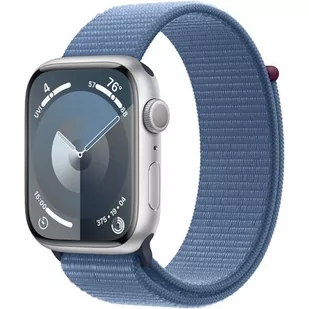  APPLE Watch 9 GPS 45mm koperta z aluminium (srebrny) + opaska sportowa (zimowy błękit) - Smartwatch - miniaturka - grafika 1