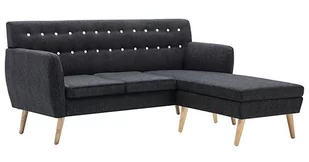 Tapicerowana pikowana sofa ELIOR Larisa 2D, ciemnoszara, 81,5x138x171,5 cm - Narożniki - miniaturka - grafika 1