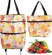 Torby i wózki na zakupy - Składana torba 2w1 z KÓŁKAMI Idealna na zakupy w podróży kemping NA PREZENT - miniaturka - grafika 1