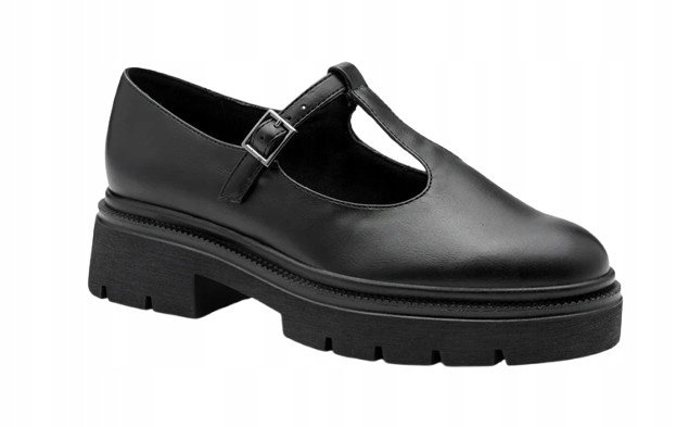 MARCO TOZZI CZARNE PÓŁBUTY DAMSKIE Z OZDOBNĄ KLAMRĄ 40 T7D