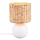 Lampy stojące - Nocna lampka pleciona do sypialni VINA 518900101 Trio ceramiczna biały drewniany - miniaturka - grafika 1