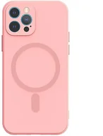 Etui i futerały do telefonów - Mocco MagSilicone Soft Back Case Silicone Case for Apple iPhone 12 Pro Pink - miniaturka - grafika 1