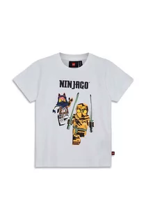 Koszulki dla chłopców - Lego t-shirt bawełniany dziecięcy kolor biały z nadrukiem - grafika 1