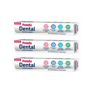 3x Protefix® Dental PASTA do zębów, 3x75 ml ZESTAW - Pasty do zębów 3x Protefix® Dental PASTA do zębów, 3x75 ml ZESTAW - Pasty do zębów - miniaturka - grafika 1