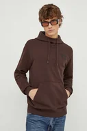 Bluzy męskie - G-Star Raw bluza bawełniana męska kolor brązowy z kapturem z nadrukiem - miniaturka - grafika 1