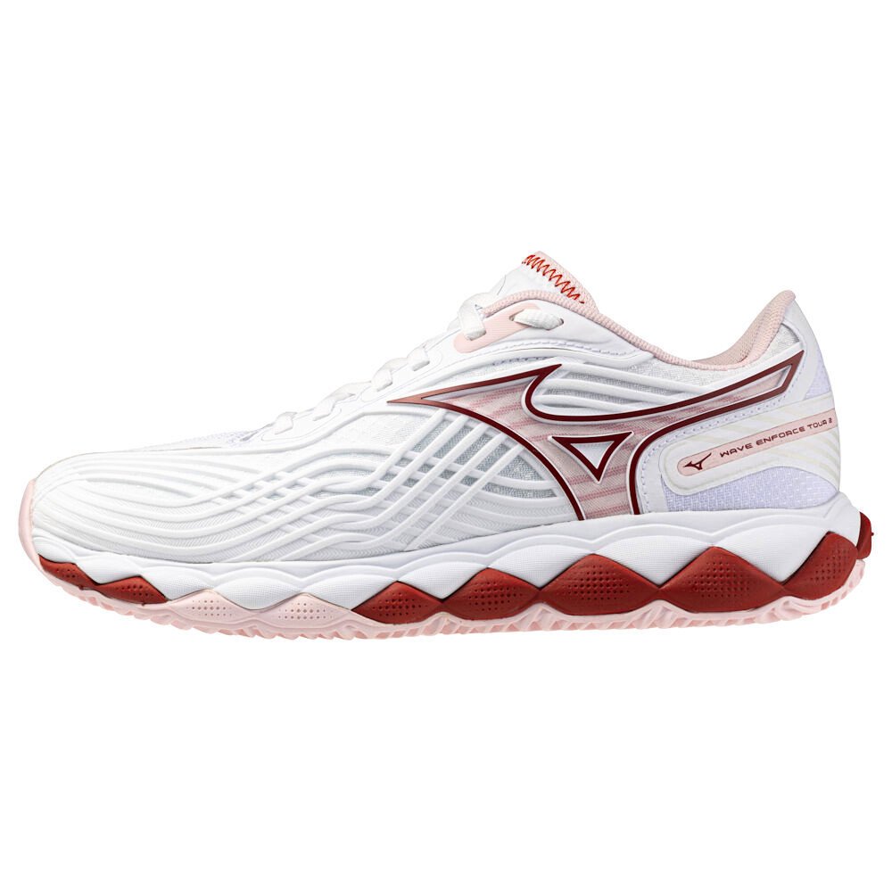 Damskie buty tenisowe Mizuno Wave Enforce Tour 2 Clay W White/Pinkesque/Barbados Cherry EUR 40,5