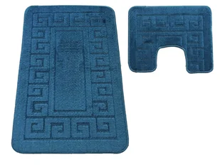 Komplet granatowych chodników do łazienki S5-D62 - Dywaniki łazienkowe - miniaturka - grafika 1
