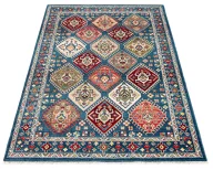 Dywany - Prostokątny niebieski dywan w geometryczne wzory M0-P11 - miniaturka - grafika 1