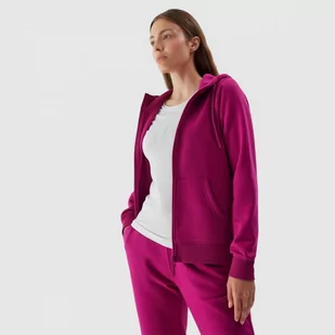 Bluza Damska 4F Rozpinana Z Kapturem Bawełniana Fuksja W23TSWSF0730-53S - Bluzy sportowe damskie - miniaturka - grafika 1