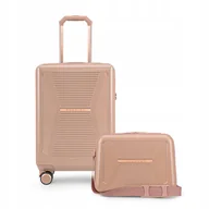 Walizki - PUCCINI Zestaw WALIZEK Podróżnych Kabinowa+Kuferek Poliwęglan Komplet 2w1 - miniaturka - grafika 1
