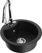 Zlewozmywaki z baterią - Mexen Diego zlewozmywak granitowy 1-komorowy z baterią kuchenną Elia, czarny - 6512-77-670101-00 - miniaturka - grafika 1