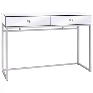 vidaXL Lustrzany stolik typu konsola, stal i szkło, 107x33x77 cm - Konsole i sekretarzyki - miniaturka - grafika 1